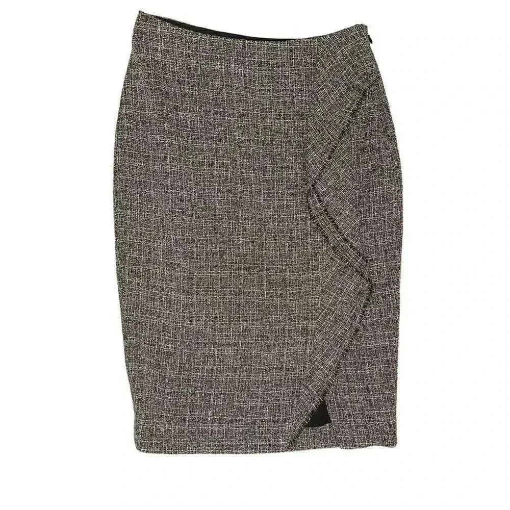 The Limited Women’s Size 2 Gray Side Zip Pencil Skirt With‎ Flutter Detail